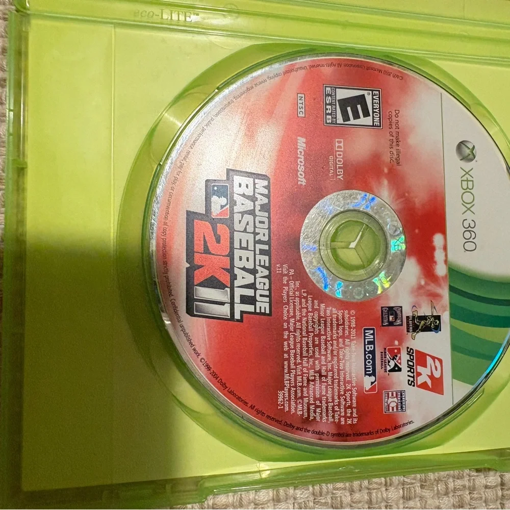Microsoft Xbox 360 MLB 2K11 Video Game - Red and White